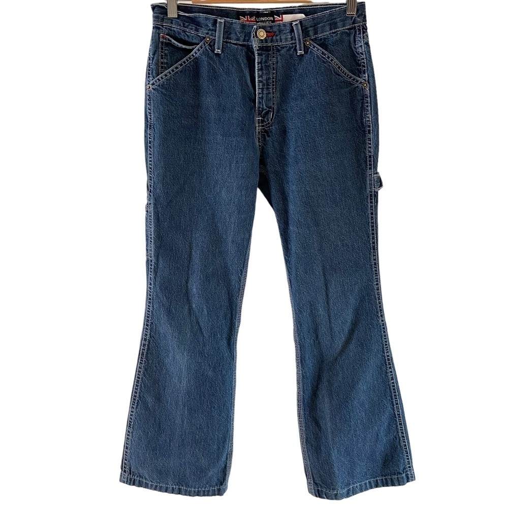Vintage Authentic London blues carpenter jeans 100% cotton wide leg high rise 29